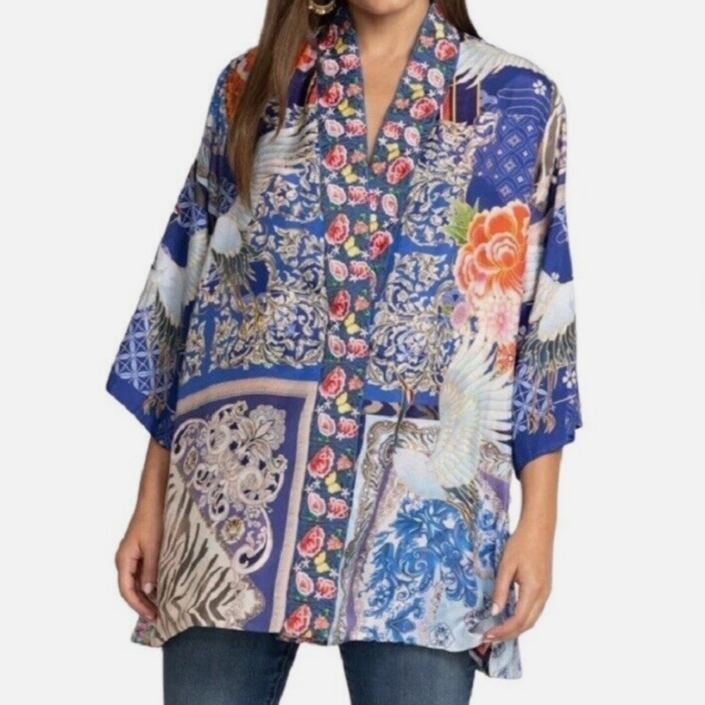 NWT JOHNNY WAS Silk REVERSIBLE Narniay Kimono KIMONO SIZE XL